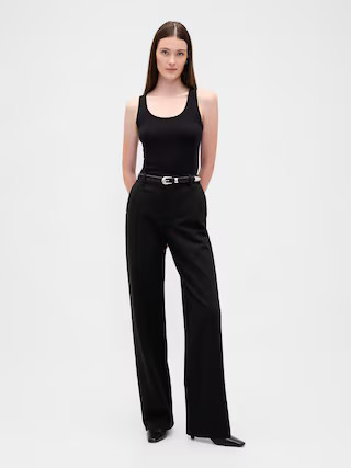 High Rise Double Knit Wide-Leg Pants | Gap (US)