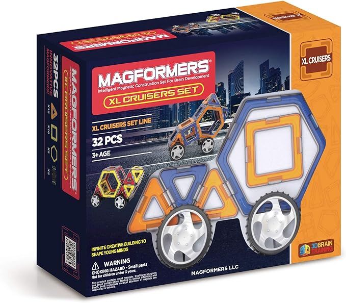 Magformers XL Cruisers Set (32-pieces) Magnetic Building Blocks, Educational Magnetic Tiles Kit ,... | Amazon (US)