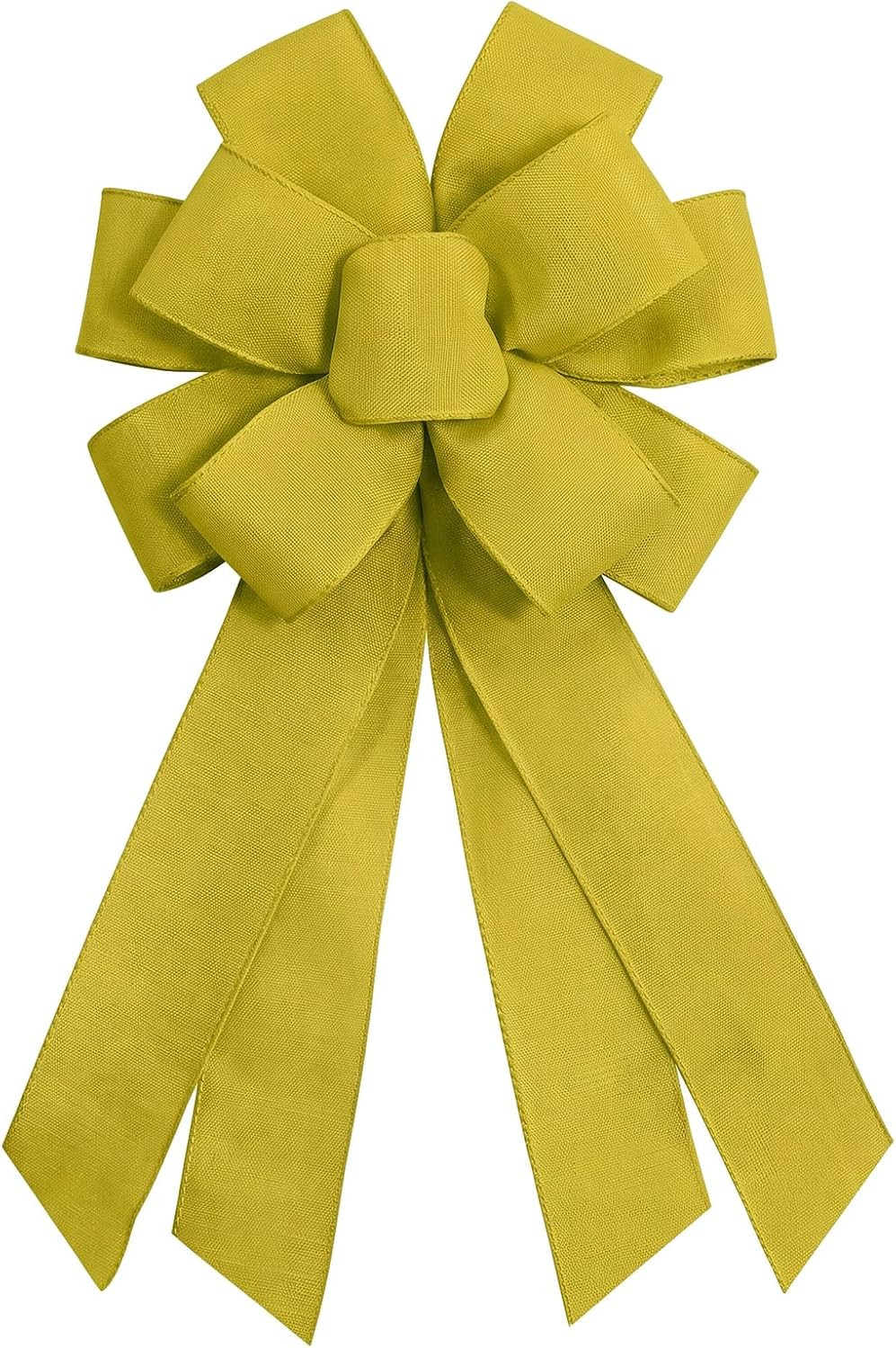 Christmas Wreath Bow Olive Chartreuse Green Burlap Ribbon Bow for Wreath | Amazon (US)