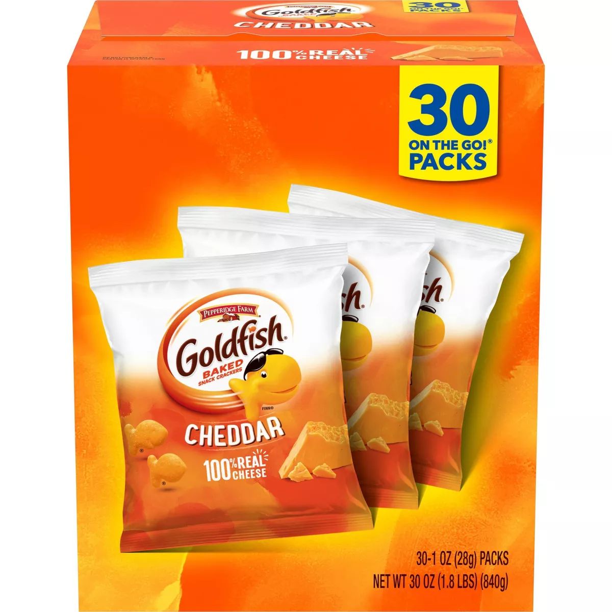 Goldfish Cheddar Crackers Snack Pack MultiPack Box - 30oz/30ct | Target