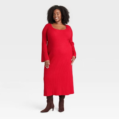 Women's Long Sleeve Maxi Sweater Dress - A New Day™ | Target