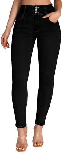 roswear Women’s High Waisted Stretchy Skinny Curvy Jeans Tummy Control Jeggings | Amazon (US)