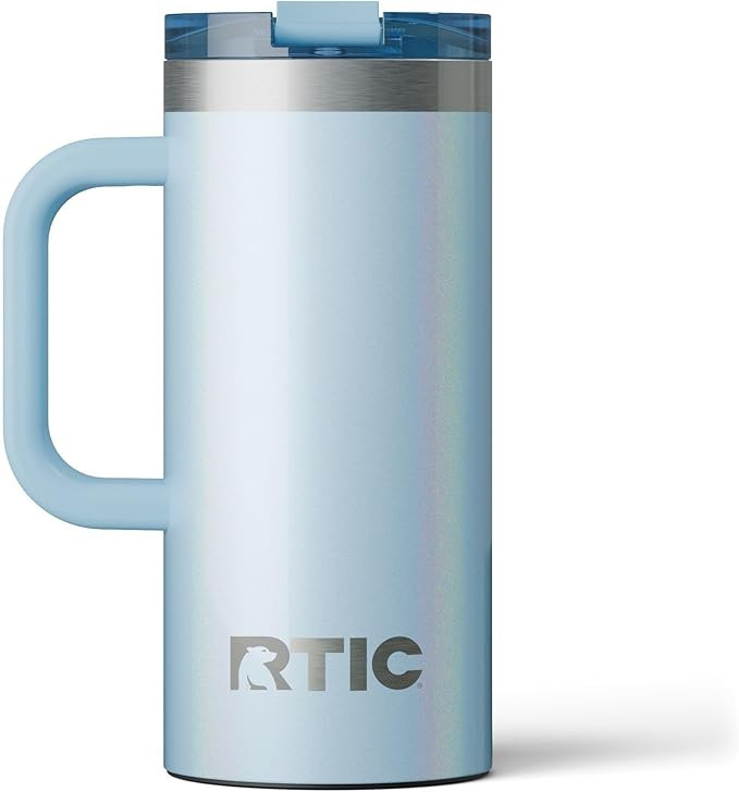 RTIC 16oz Road Trip Travel Mug with Lid and Handle, Insulated, Stainless Steel, Metal, Double Wal... | Amazon (US)
