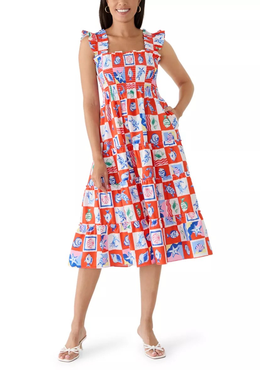 Women's Ruffle Strap Smocked Midi Dress | Belk