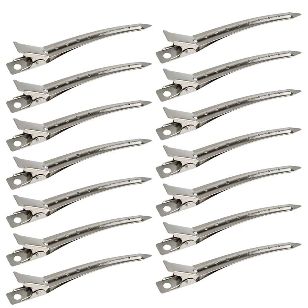 24 Packs Duck Bill Clips, Bantoye 3.5 Inches Rustproof Metal Alligator Curl Clips with Holes for ... | Amazon (US)