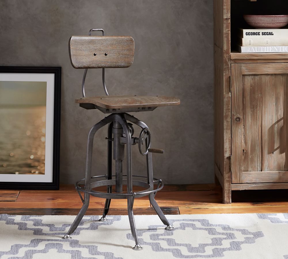 Pittsburgh Adjustable Height Swivel Chair | Pottery Barn (US)