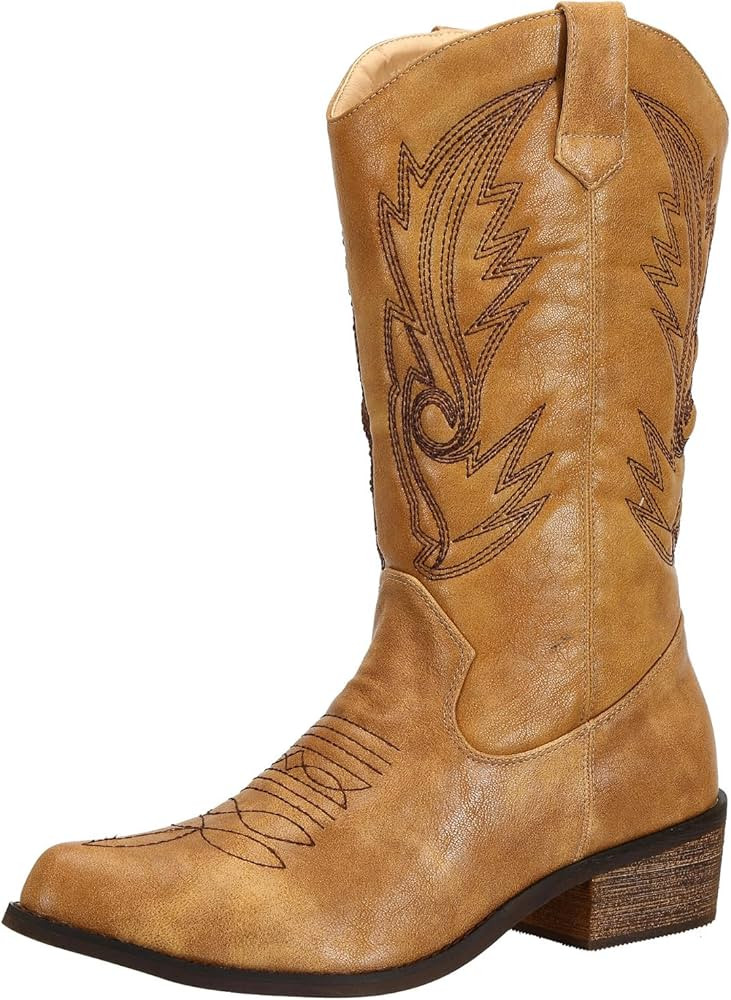 SheSole Women's Wide Calf Western Cowgirl Cowboy Boots | Amazon (US)