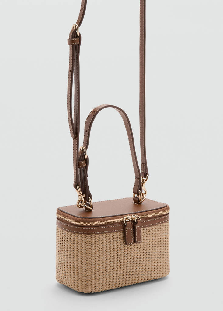 Natural fiber toiletry bag with zip beige - Woman - One size - MANGO | Mango (US/MX/AU)