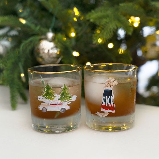 Mark &amp; Graham x Gray Malin Après Ski Rocks Glasses, Set of 4 | Mark and Graham