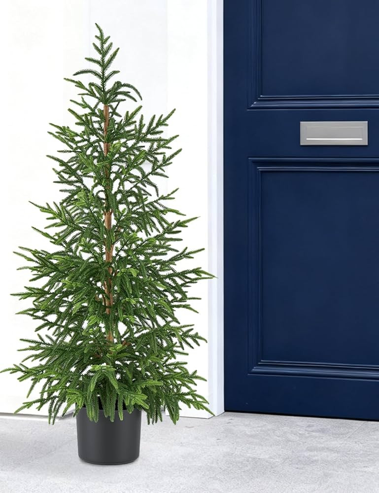 3FT Hyper-Realistic Norfolk Pine Tree | Lifelike Faux Christmas Tree, UV Rated Fake Potted Plants... | Amazon (US)
