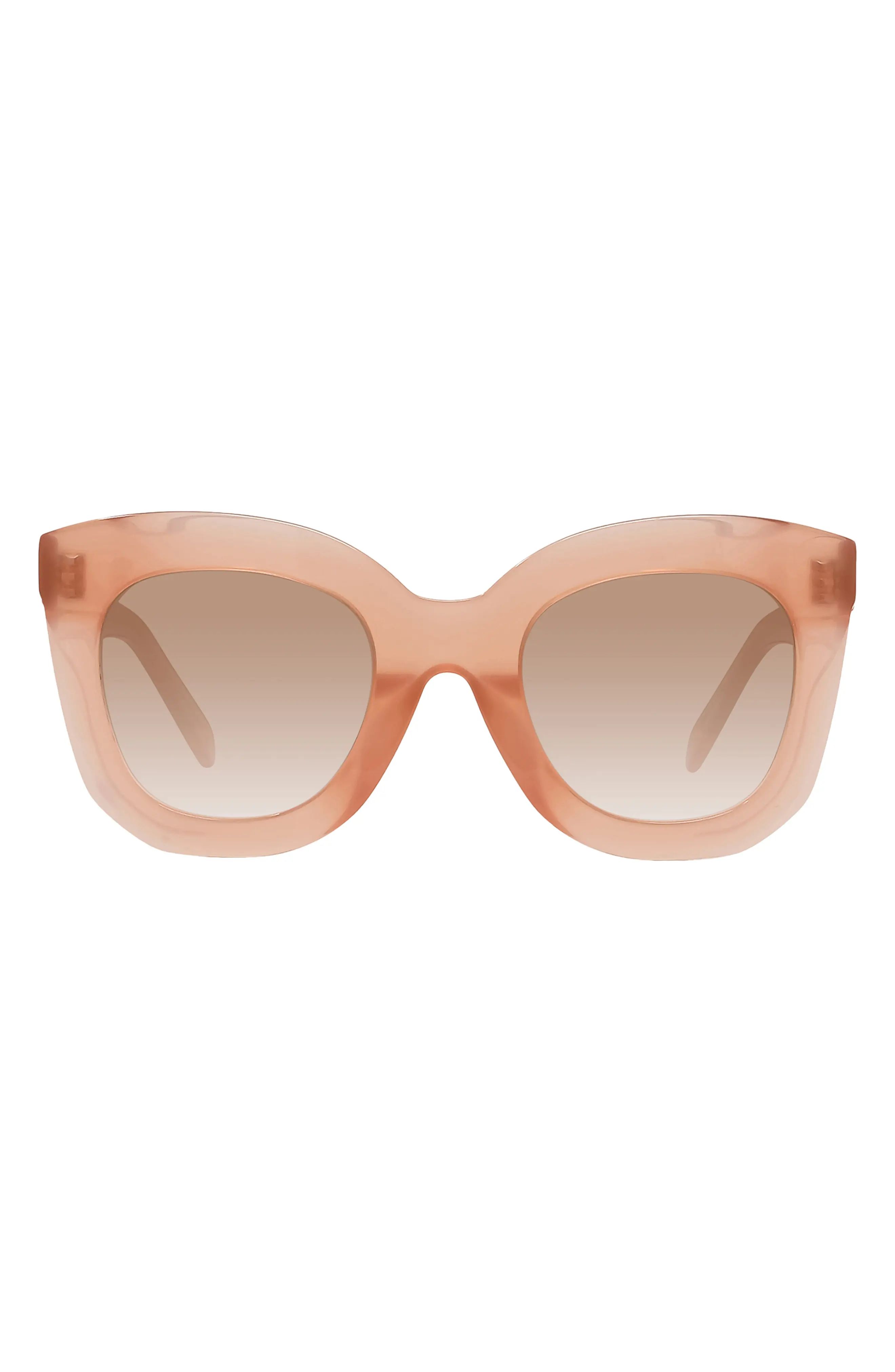 Women's Celine Special Fit 49mm Cat Eye Sunglasses - Pink/ Gradient Brown | Nordstrom