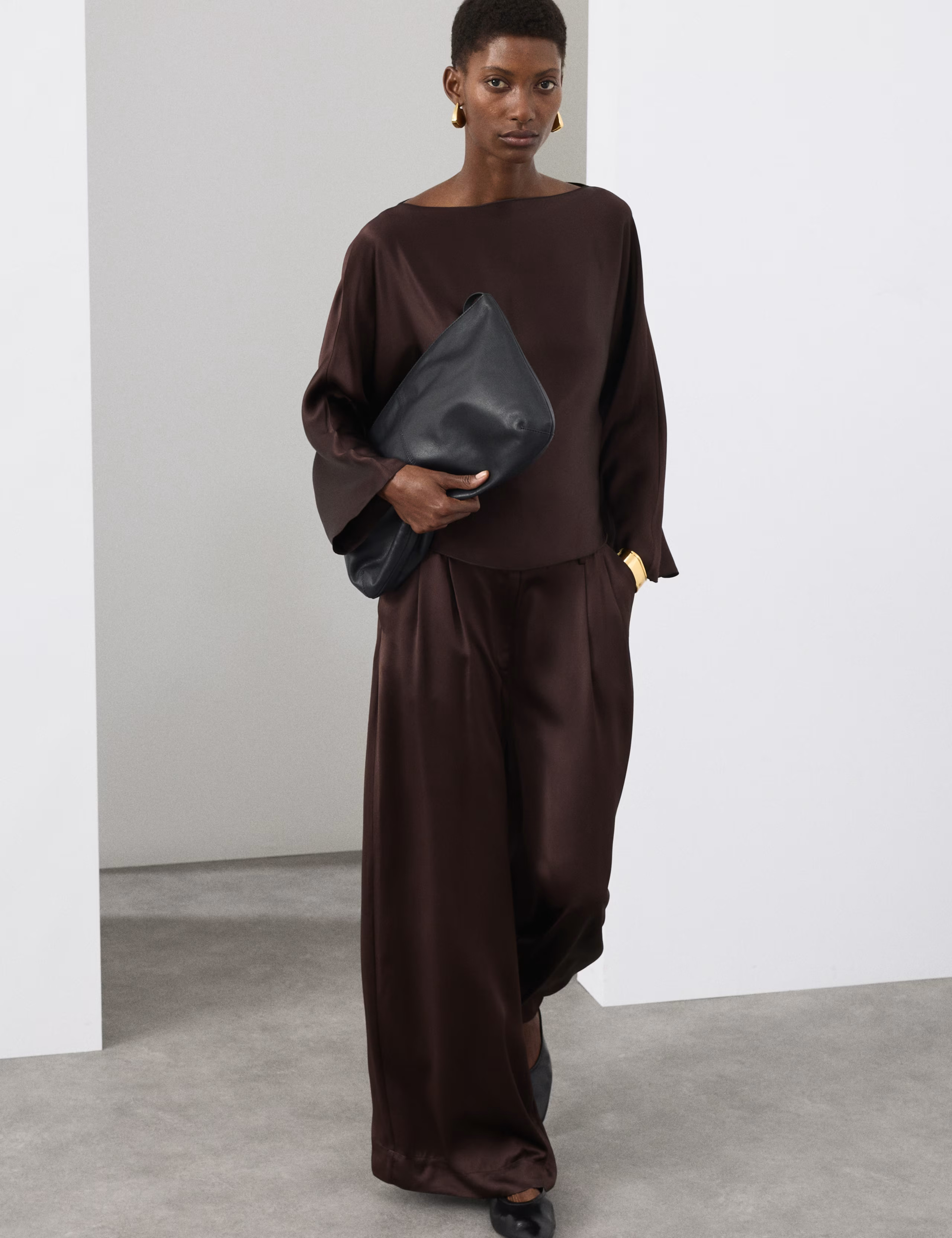 Satin Wide Leg Trousers | Autograph | M&S | Marks & Spencer (UK)