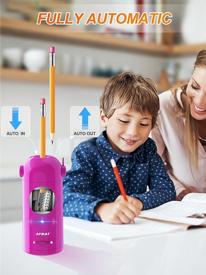 AFMAT Electric Pencil Sharpener, Fully Automatic Pencil Sharpener for Classroom, 7-11.5mm Colored... | Amazon (US)