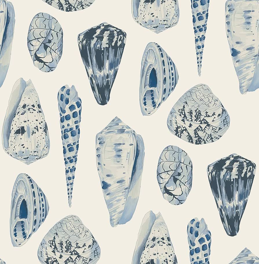 Scalamandre Scalamandre Porcelain Coquina Self Adhesive Wallpaper, Blue | Amazon (US)