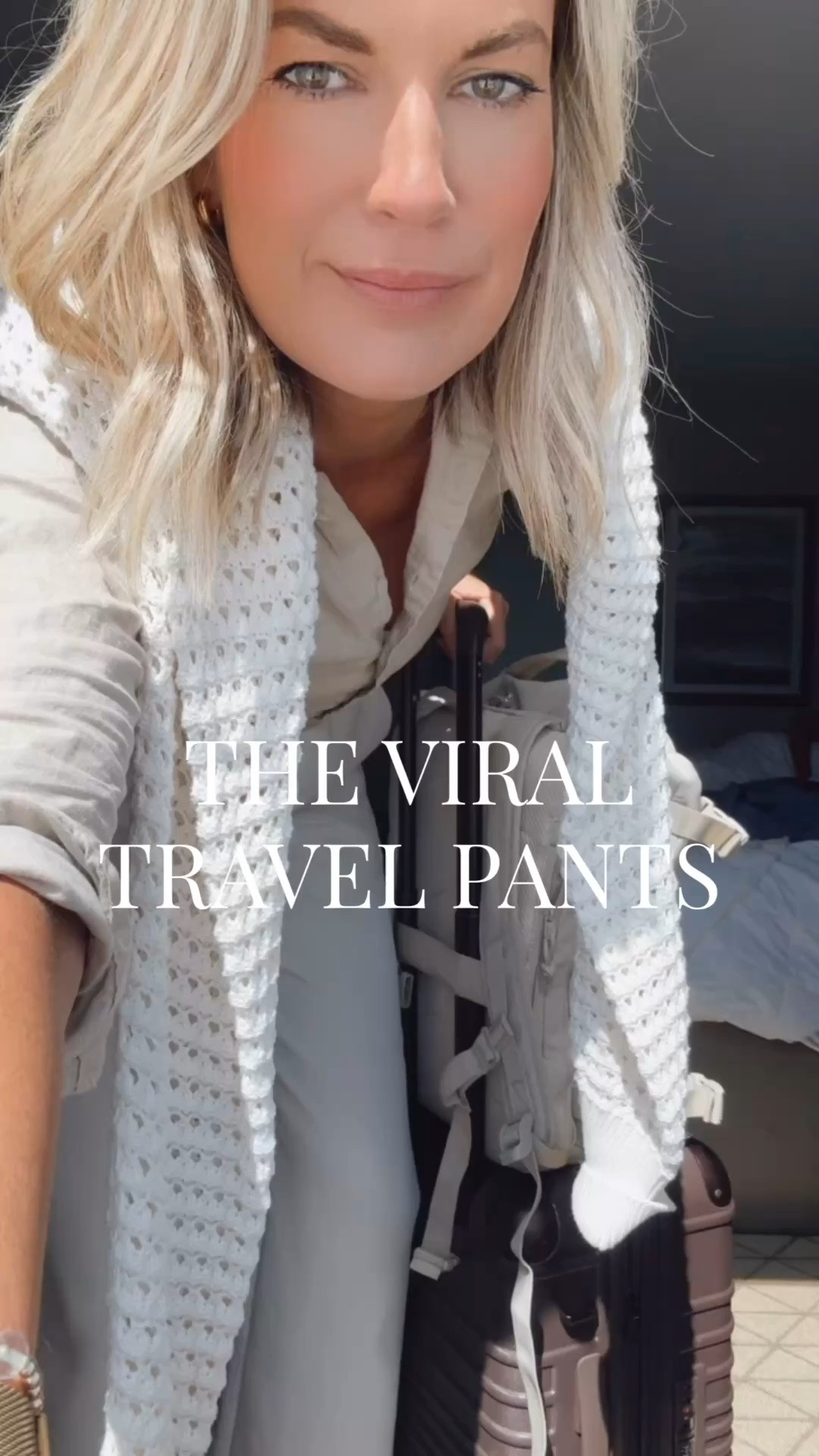 These pants don’t wrinkle. It’s incredible. Dress them up or down. I am in small tall and xs button down, small sweater.  Shoes true to size. They’re THE BEST 🫶🏼🫶🏼.

#LTKTall #LTKTravel #LTKOver40