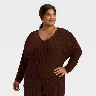 Women's Cozy Ribbed Pullover - Auden™ Brown S | Target