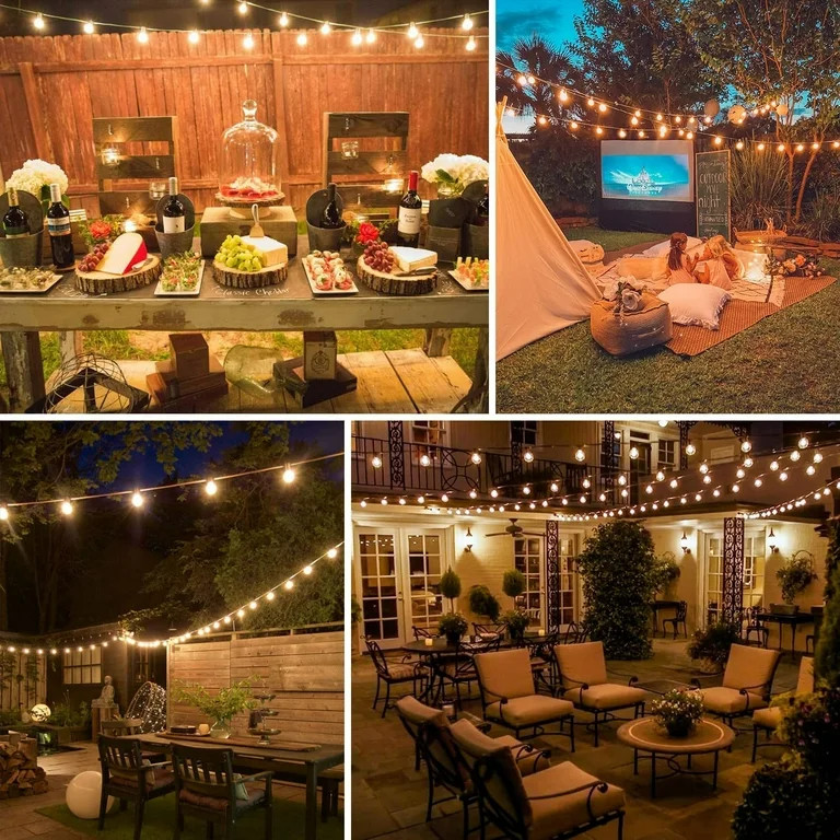 DAYBETTER 200ft Outdoor String Lights, 30W E12 G40 with 100 Edison Vintage Bulbs, Waterproof Conn... | Walmart (US)