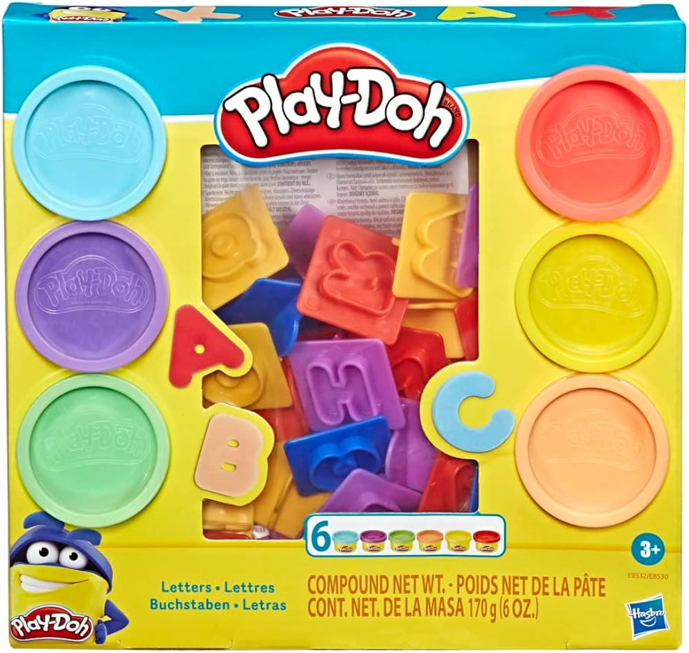 Play-Doh Fundamentals Letters with 26 Letter Stamper Tools, 6 Cans of Assort. Colors, Back to Sch... | Amazon (US)