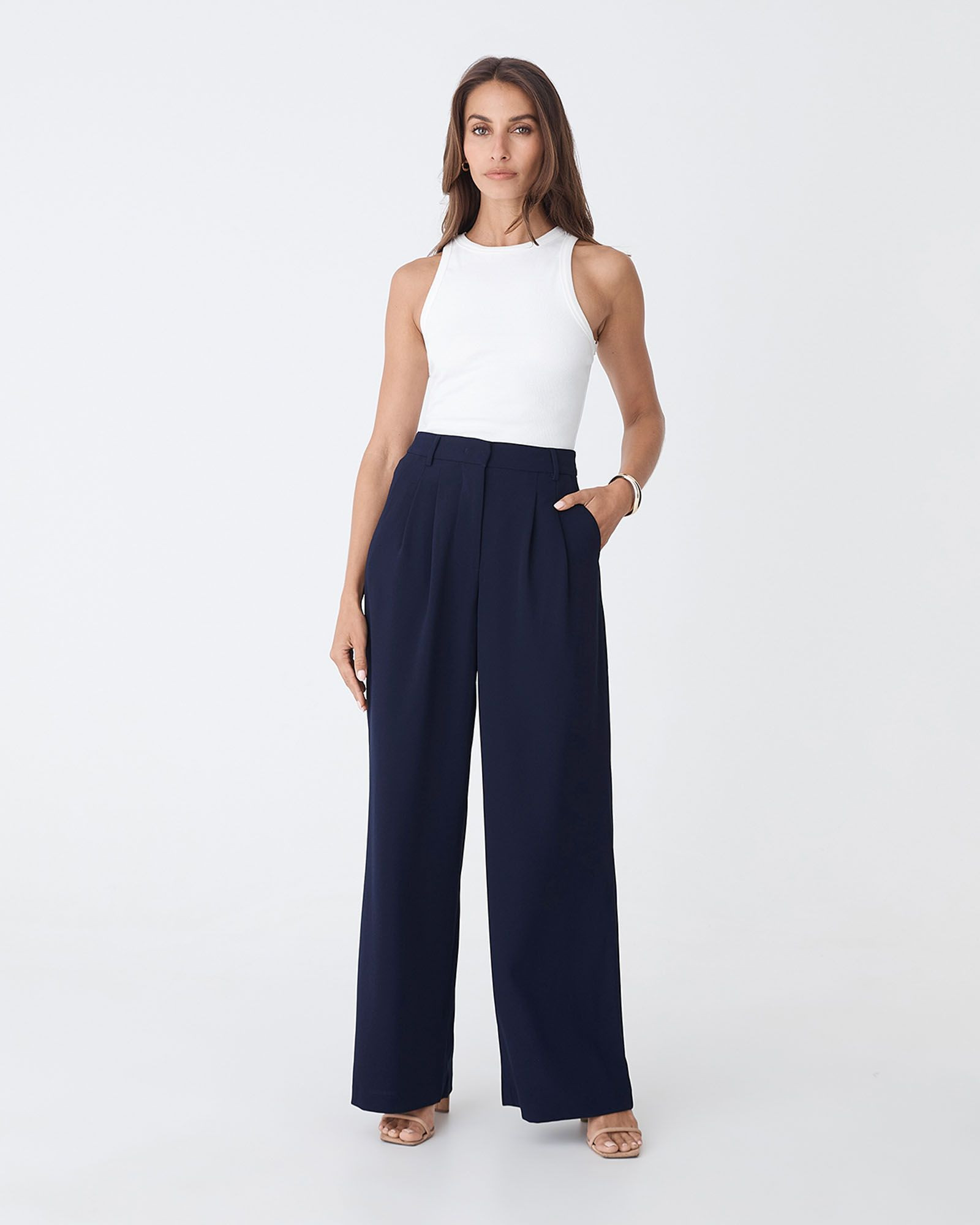 Rumy Wide Leg Tailored Pants | FORCAST