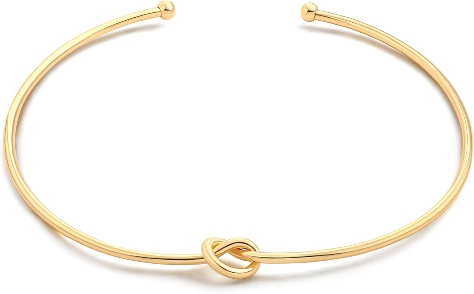 Aobei Pearl 18K Gold Cuff Choker Necklace for Women Chunky Wire Chain Collar Jewelry | Amazon (US)
