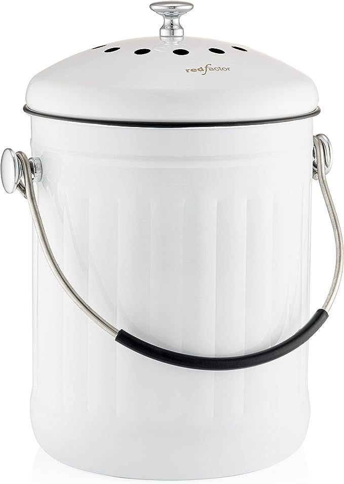 RED FACTOR Premium Compost Bin for Kitchen Countertop - Stainless Steel Food Waste Bucket with In... | Amazon (US)