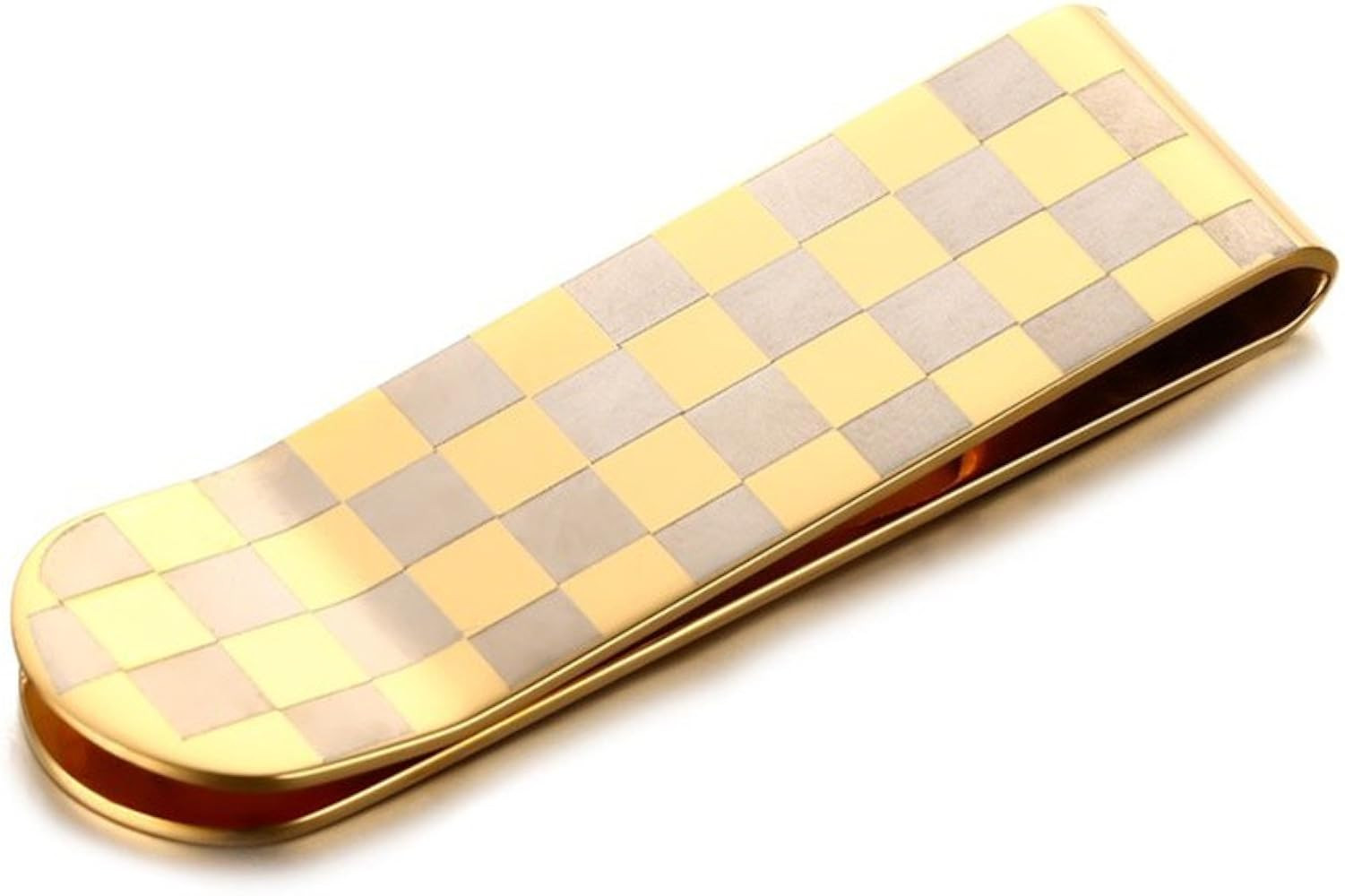 Stainless Steel Slim Money Clip Credit Card Holder Slim Wallet for Men and Women(Golden Pattern) | Amazon (US)