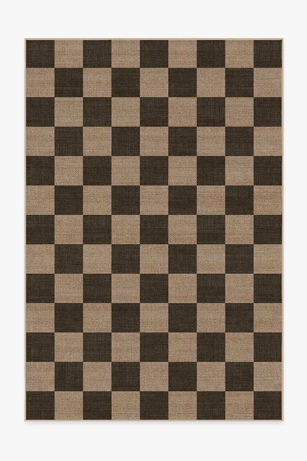 Checkerboard Soft Black Re-Jute Rug | Ruggable