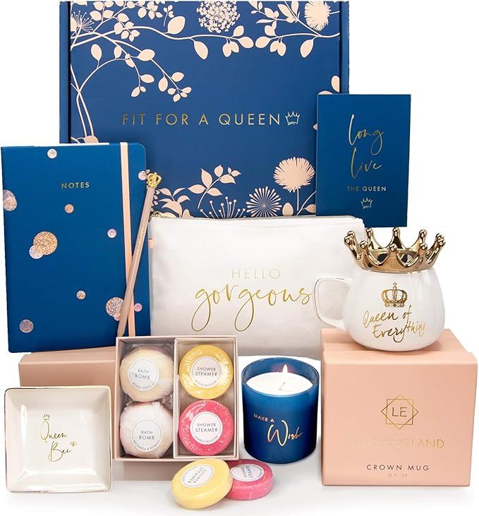 Royal Gift Basket for Women - 8 Luxurious Gifts for Women with Card. Unique Christmas Gifts for W... | Amazon (US)