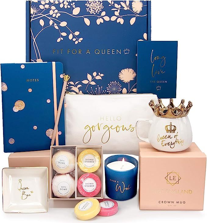 Royal Gift Basket for Women - 8 Luxurious Gifts for Women with Card. Unique Christmas Gifts for W... | Amazon (US)