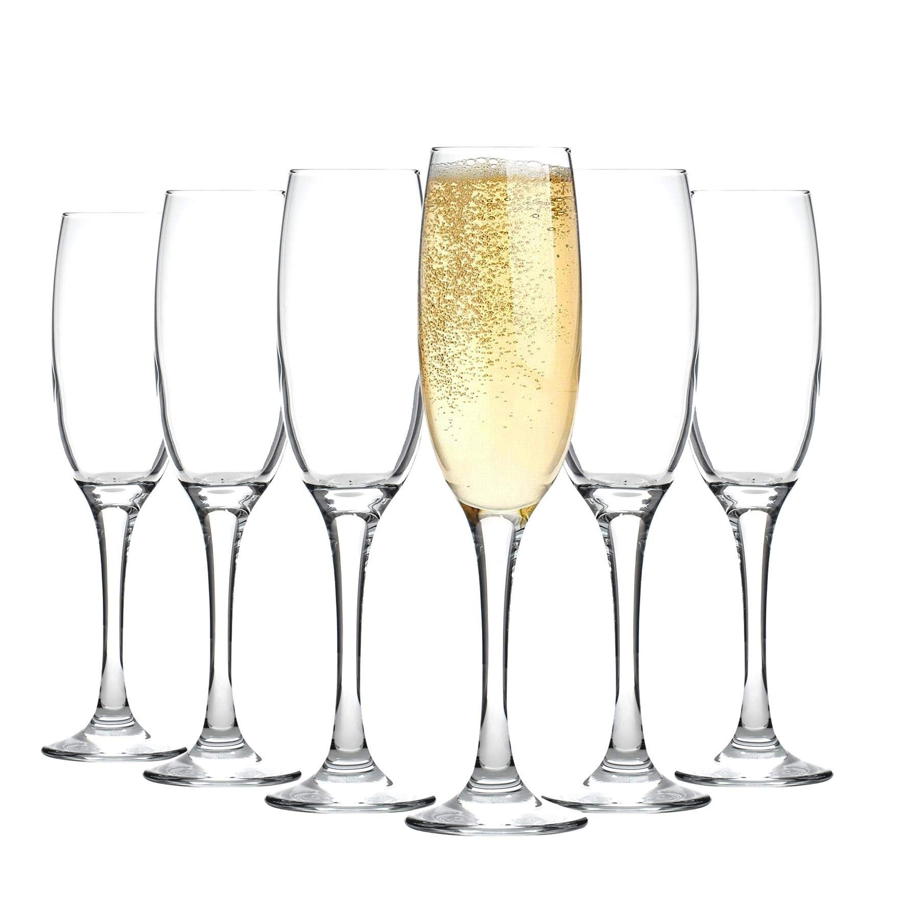Argon Tableware 6X 220ml Champagne Flutes - Classic Range - Modern Style Dishwasher Safe Celebrat... | Amazon (UK)