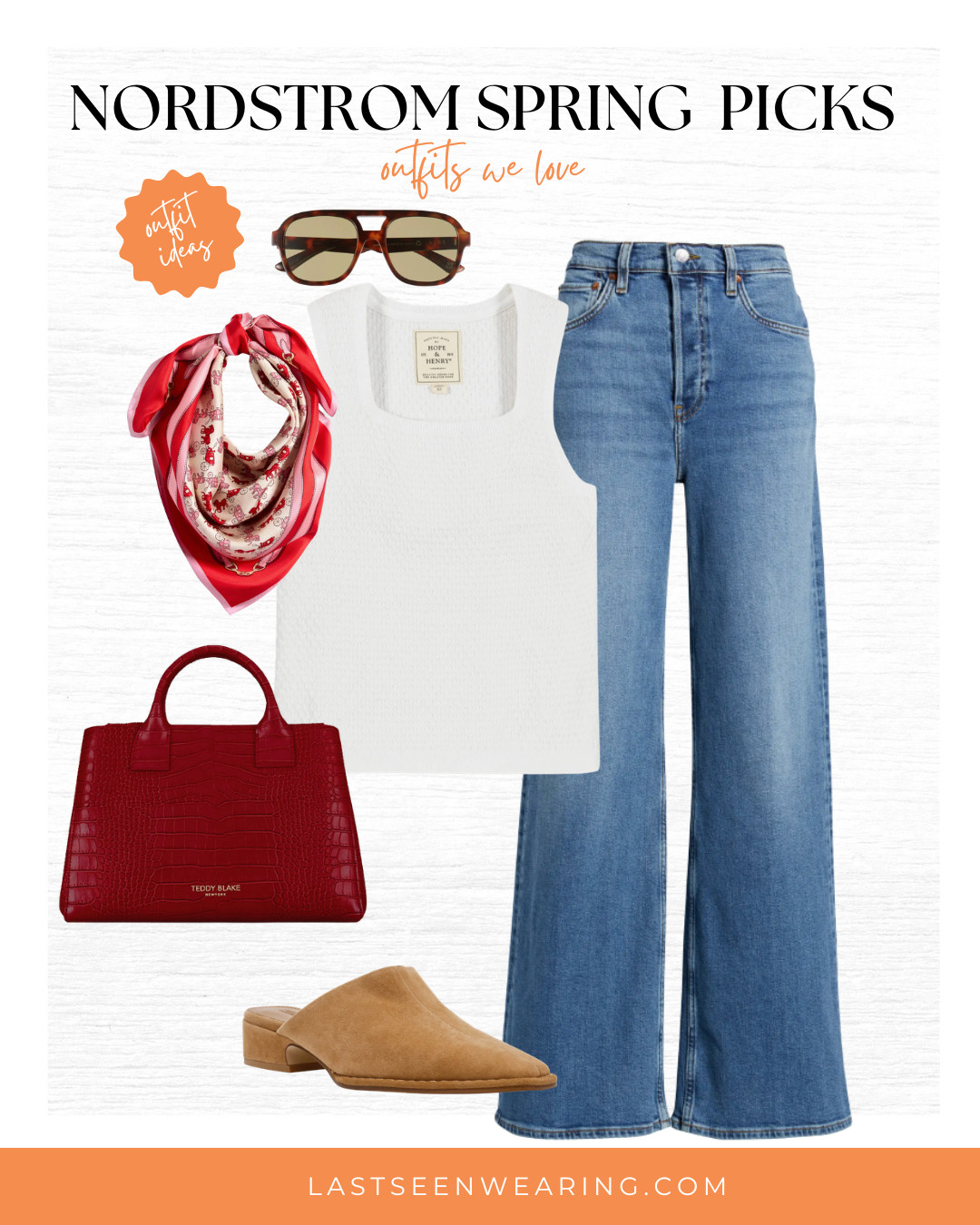 Super cute pink/red inspired outfit for spring!  

 #LTKootd #LTKSeasonal #LTKOver40