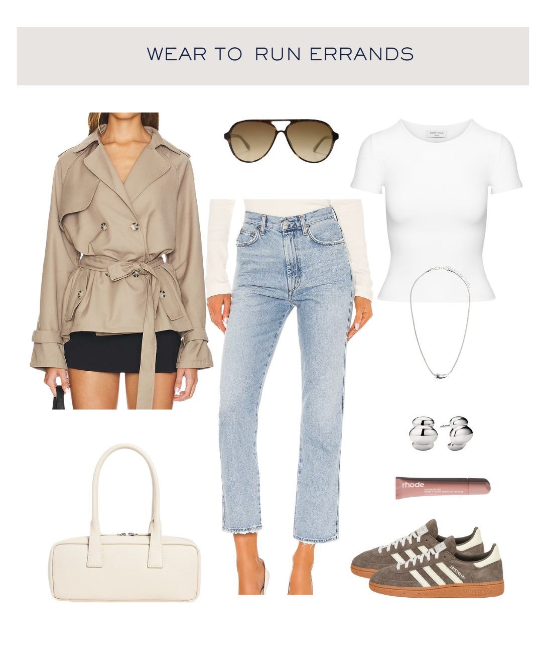 Wear to run errands 

——
OOTD, everyday outfit, easy outfit, mom outfit, cool mom, jeans outfit, sneakers outfit, staud, revolve, adidas, ray ban, aviators, spring outfit, outfit inspo, mood boardd