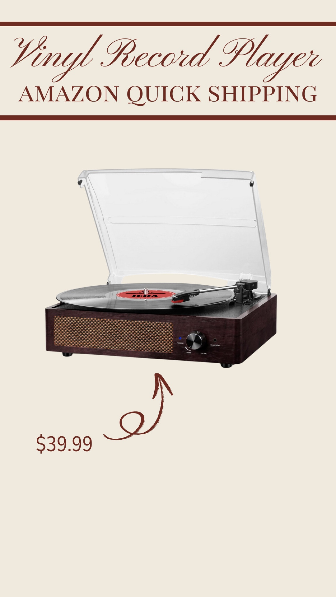 Amazon Vinyl Record Player!

Vinyl record player
Record player
Record player under 50
Amazon gift 
Amazon gift ideas
Gift for her
Gift for him
Gifts under 50
Gift ideas under $50

#LTKFindsUnder50 #LTKGiftGuide #LTKHoliday