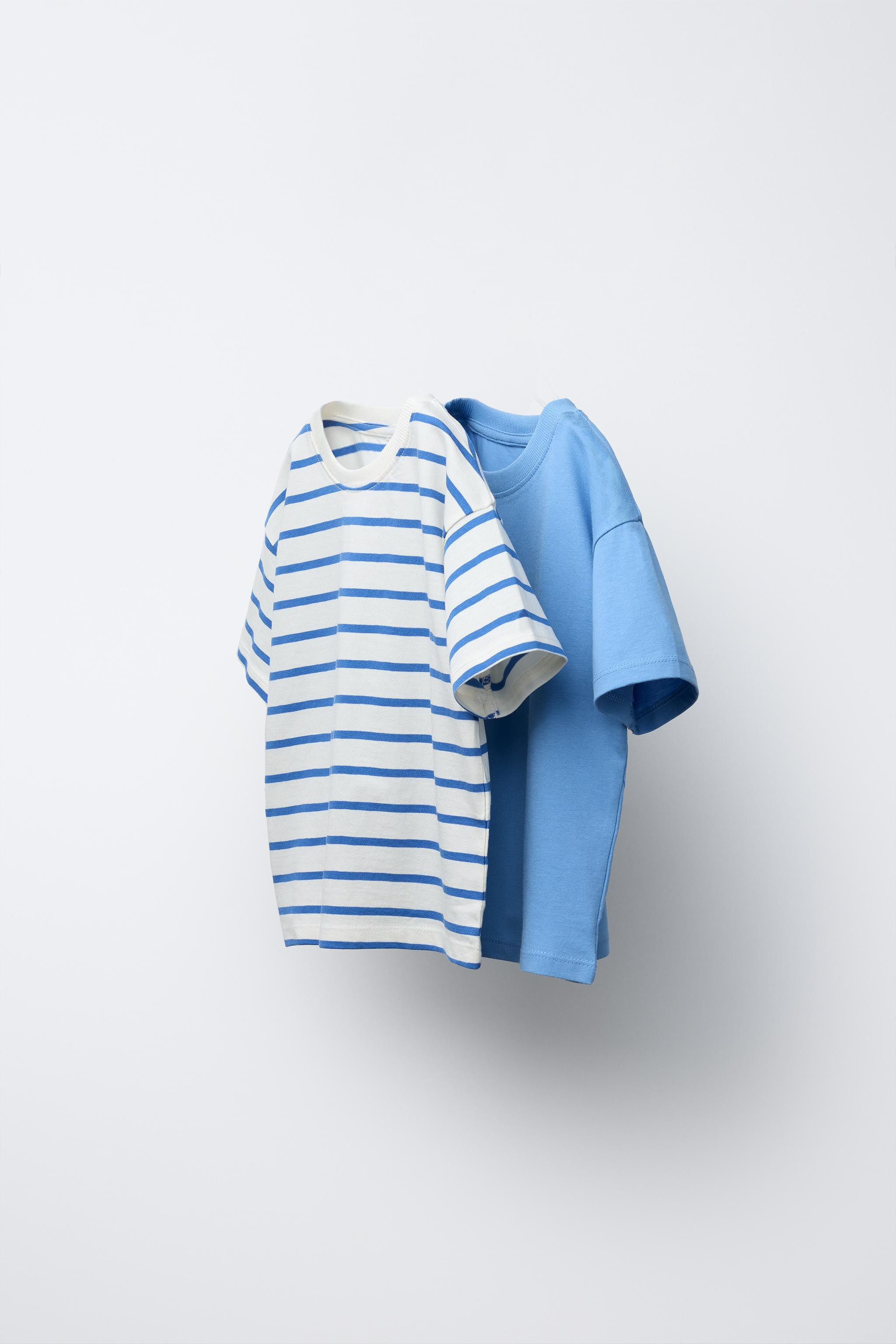 TWO-PACK OF STRIPED AND PLAIN T-SHIRTS | Zara US