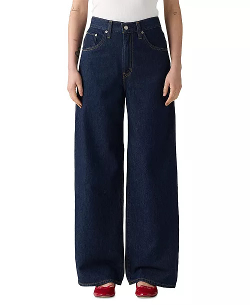 Women's Cinch-Waist Lightweight Baggy Jeans | Macy's