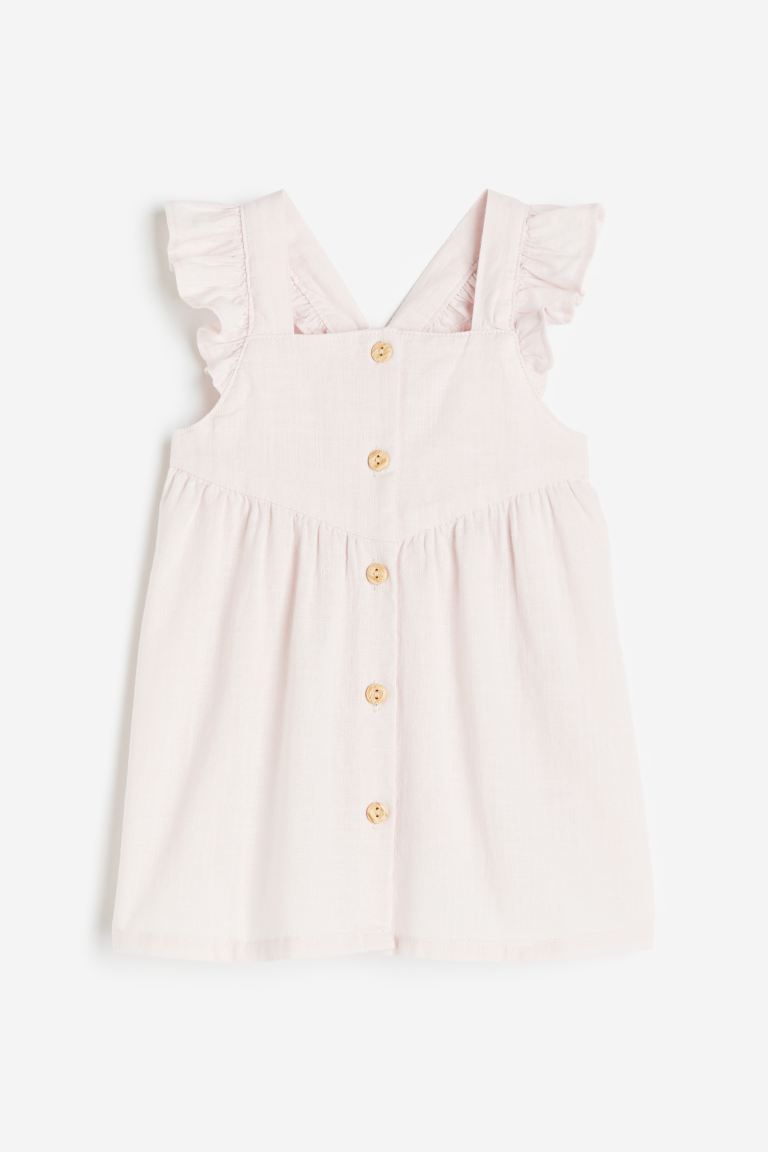 Ruffle-trimmed Cotton Dress - Light pink - Kids | H&M US | H&M (US + CA)