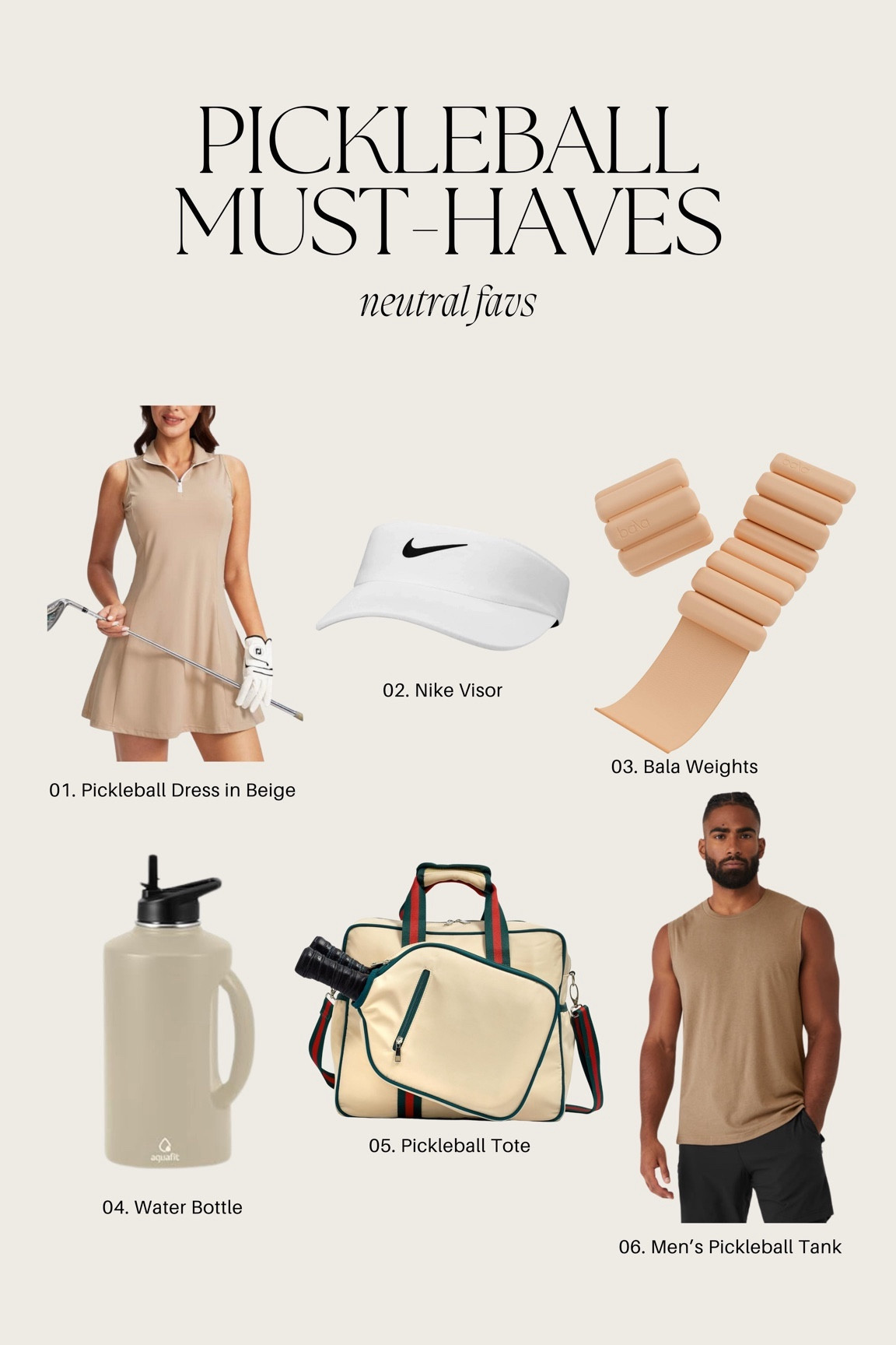 Welcome to my must-haves for Pickleball!  These items are perfect for anyone who loves pickleball or fitness. #pickleball 

Athletic Dress, BALA weights, athletic wear, workout, fitness clothes, best water bottle, Stanley dupe, men’s fitness   

#LTKfindsunder50 #LTKfitness #LTKGiftGuide