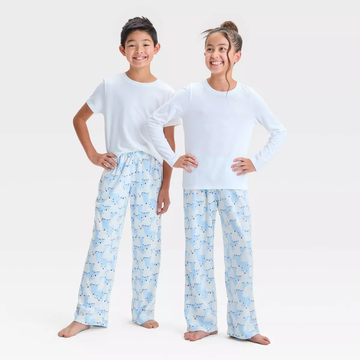 Kids' Polar Bear Print Snuggly Soft Holiday Matching Family Pajama Pants - Wondershop™ Blue M | Target