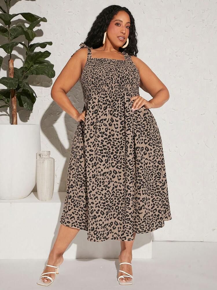 SHEIN FIT+ Plus Leopard Print Cami Dress
       
              
              $20.99  
        $2... | SHEIN