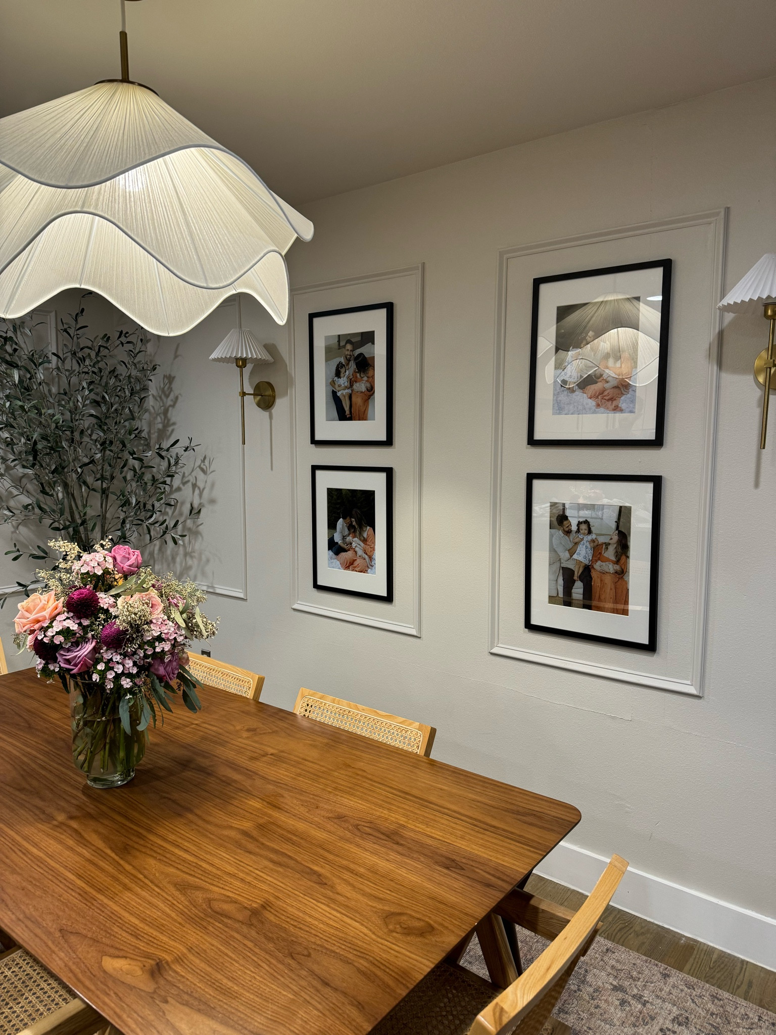 Dining room decor 
Crate and Barrel light 
Wayfair table 
Target frames 

#LTKhome