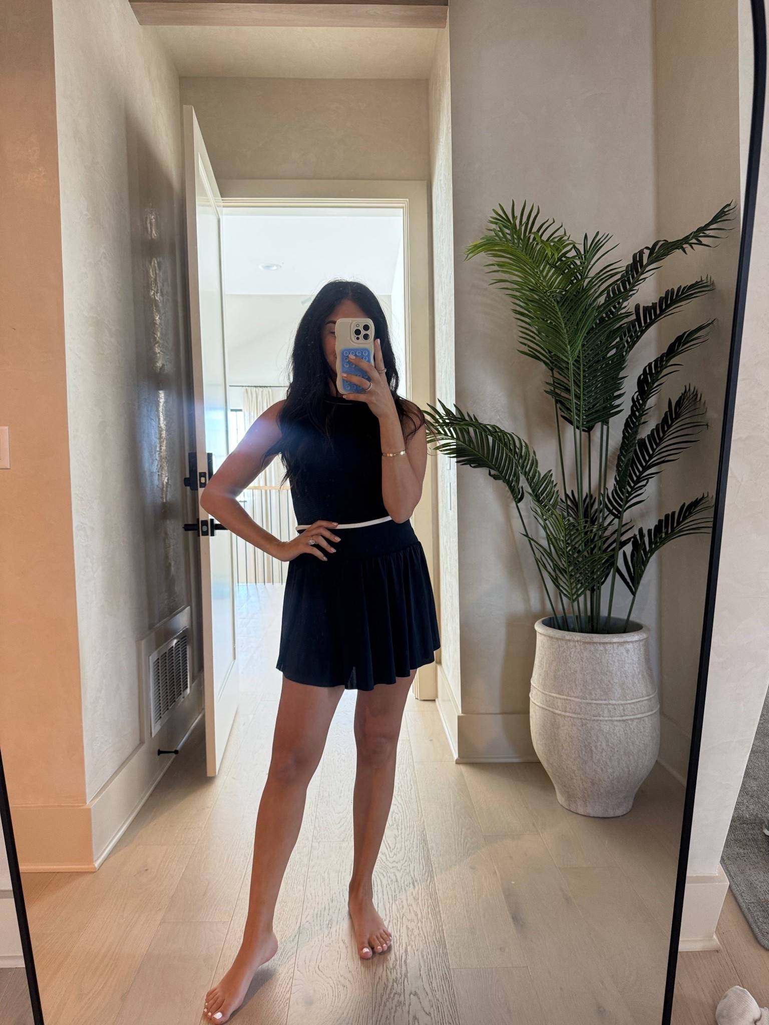 Top & bottom: medium 
I have this Target set in 3 colors now! I really like the length of the top and the colors are so good.