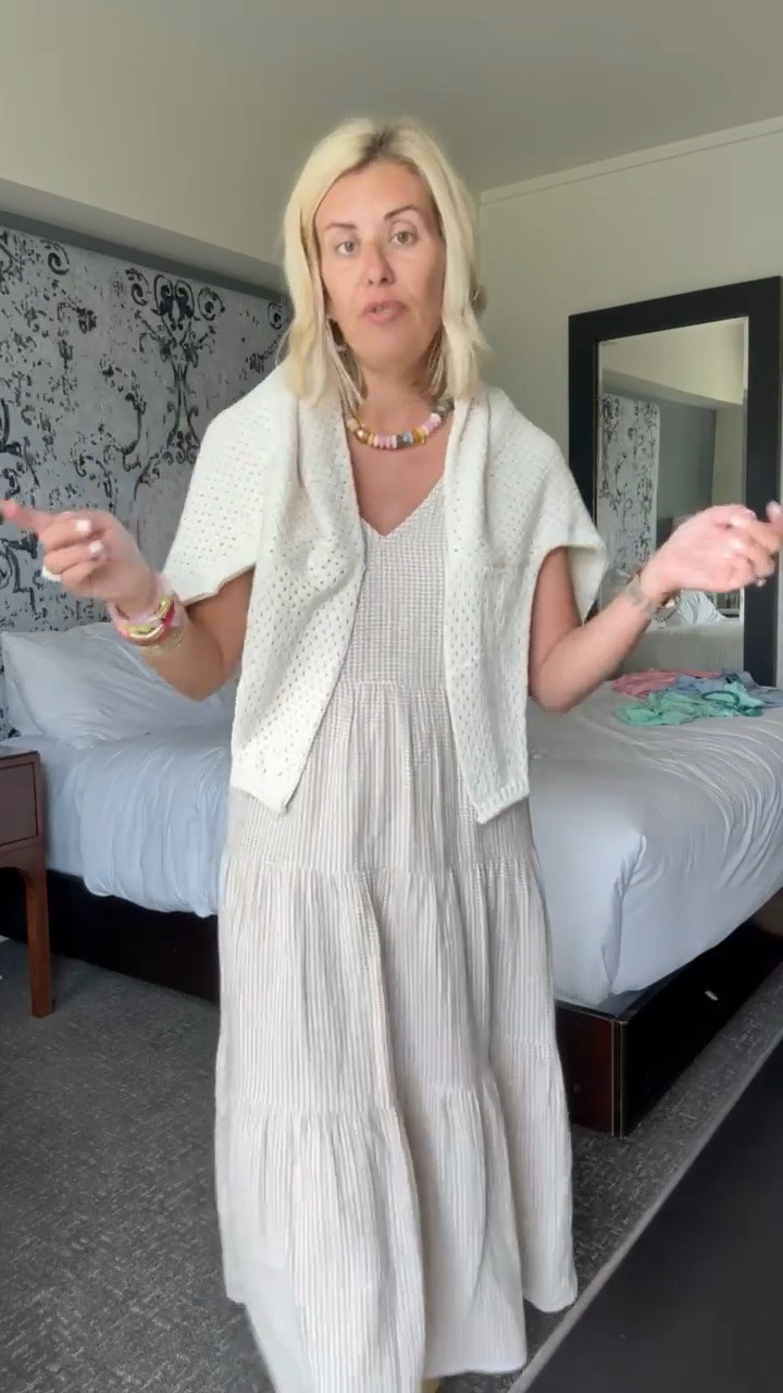 Quince never fails with their gauze dresses! This is the perfect travel/everyday look. I’m in xs dress, o/s sweater, and 8 sneaker tts. * use mixandmatch for 25% off at Erin McDermott *use Catherine20 at Allie + Bess

#LTKootd #LTKSeasonal