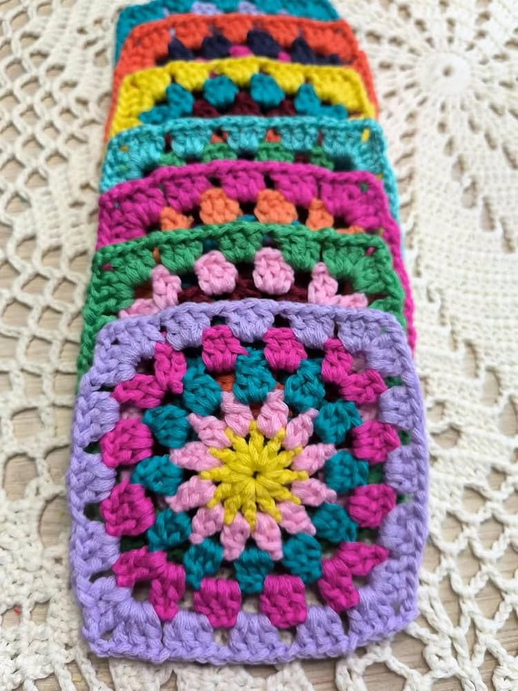 Crochet Granny Square Doily Appliques Embellishments, Scrap Booking, Small Wedding Favors (Cranbe... | Amazon (US)