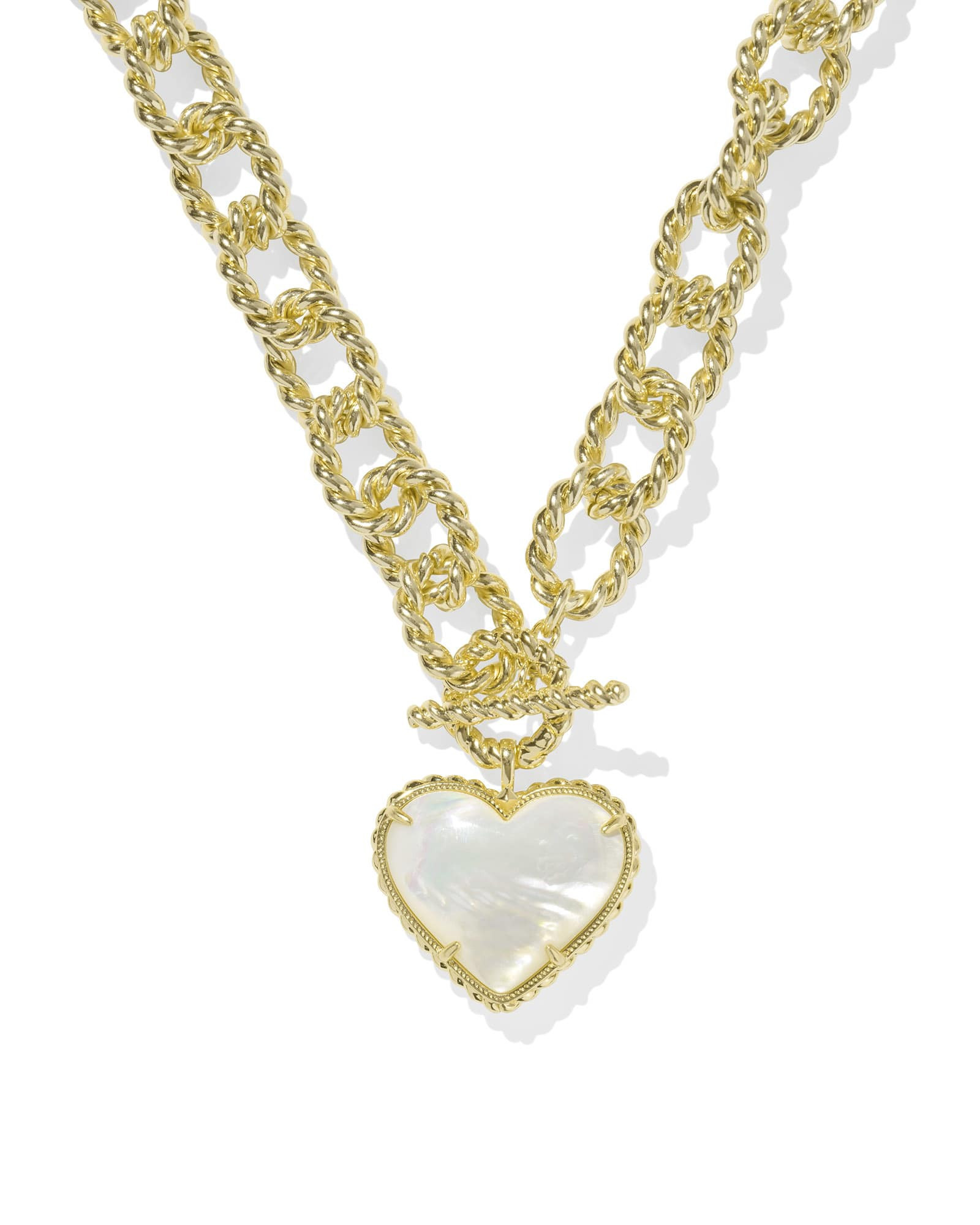 Kendra Scott Haisley Heart Gold Statement Necklace in Ivory Mother-of-Pearl | Mother Of Pearl | Kendra Scott