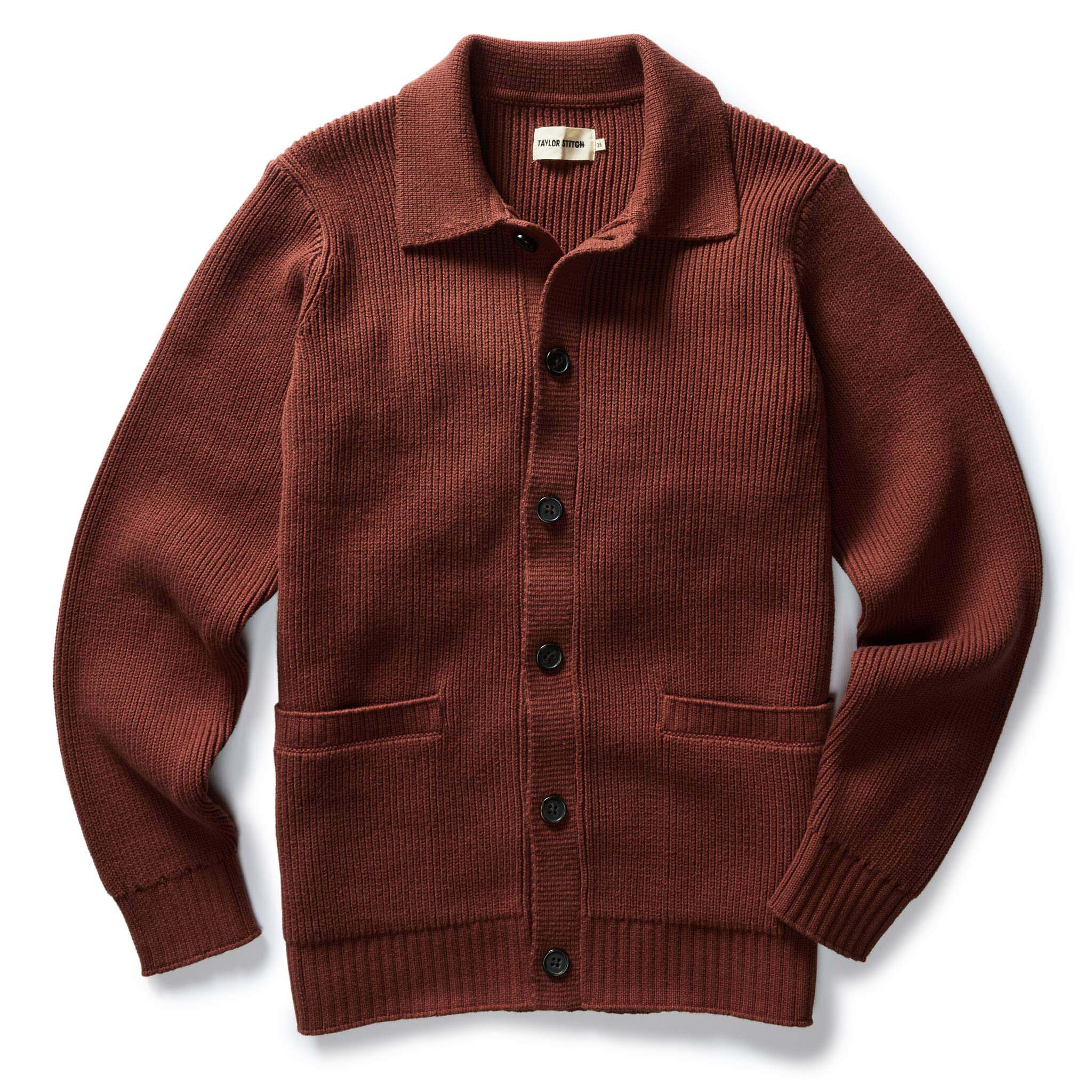 The Harbor Sweater Jacket in Mahogany | Taylor Stitch
