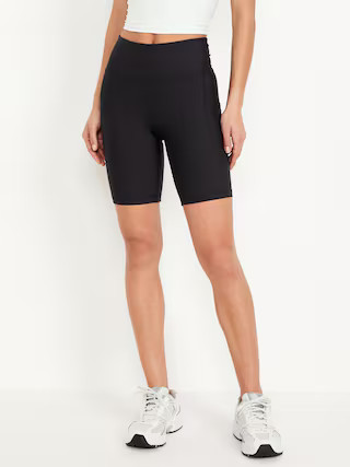 High-Waisted PowerSoft Biker Shorts -- 8-inch inseam | Old Navy | Old Navy (US)