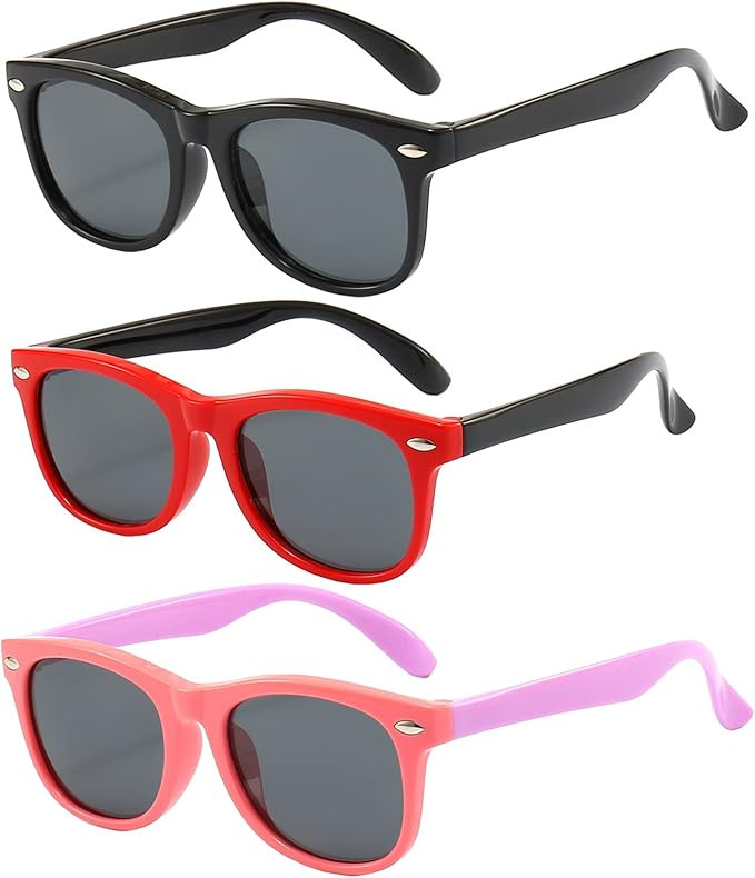 3 Pack kids sunglasses for Boys Girls Kids Polarized Sunglasses | Amazon (US)