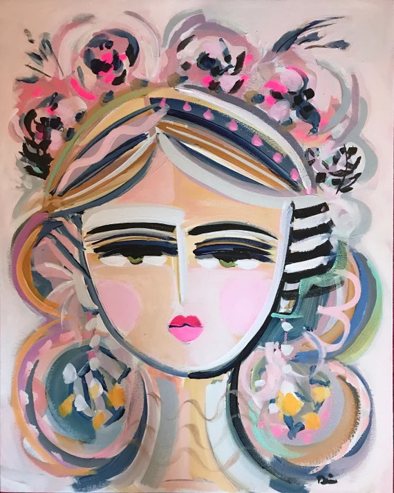 Warrior Girl Print on Paper or Canvas Rosa 2 | Etsy | Etsy (US)