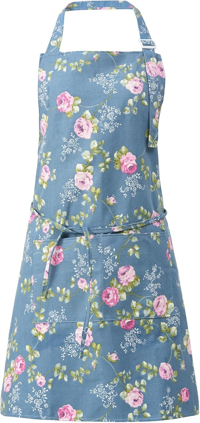 DILLMAN Aprons for Women with Pockets Cotton Linen Cooking Kitchen Baking Soft Durable Floral Gar... | Amazon (US)