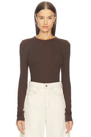 The Verona Crop Shirt in Espresso | Revolve Clothing (Global)